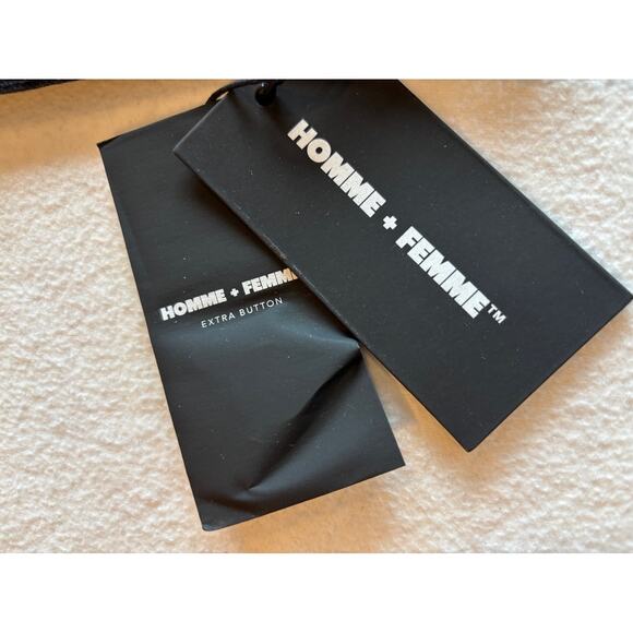 NWT HOMME + FEMME Denim Wear Black Jeans Gradient Side Logo Yellow to Blue 28 - Picture 9 of 9